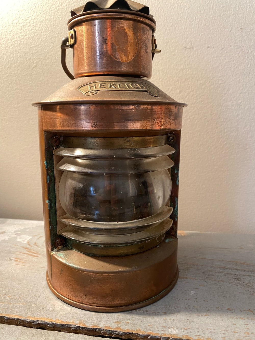 Vintage Heklight Copper Ship Lantern Marine Stern Light Holland